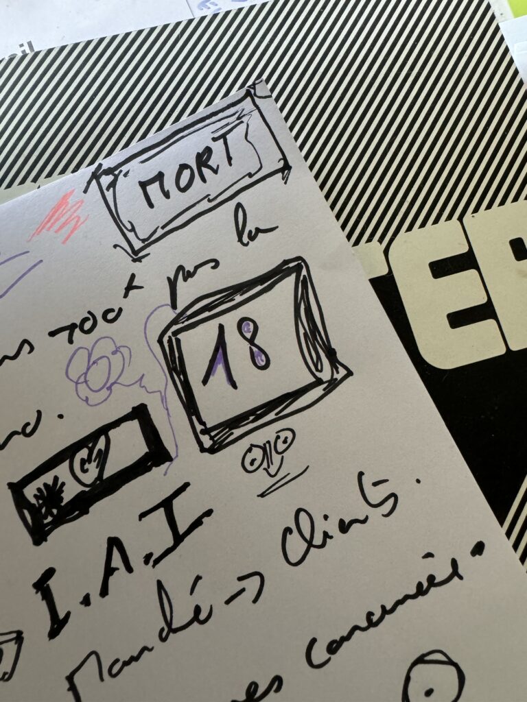 un zoom sur une page de notes à mon bureau